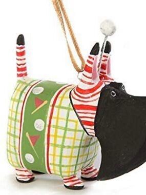 McKenzie Childs Angus golf Scottie figural ornament Golf dog lovers gift